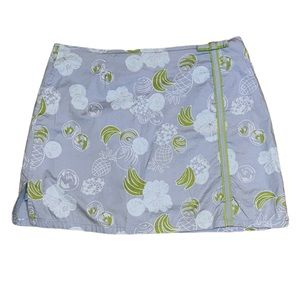 Lilly Pulitzer Vintage Sweet Blue Testas Blue Fruit Banana Floral Skort Skirt 6
